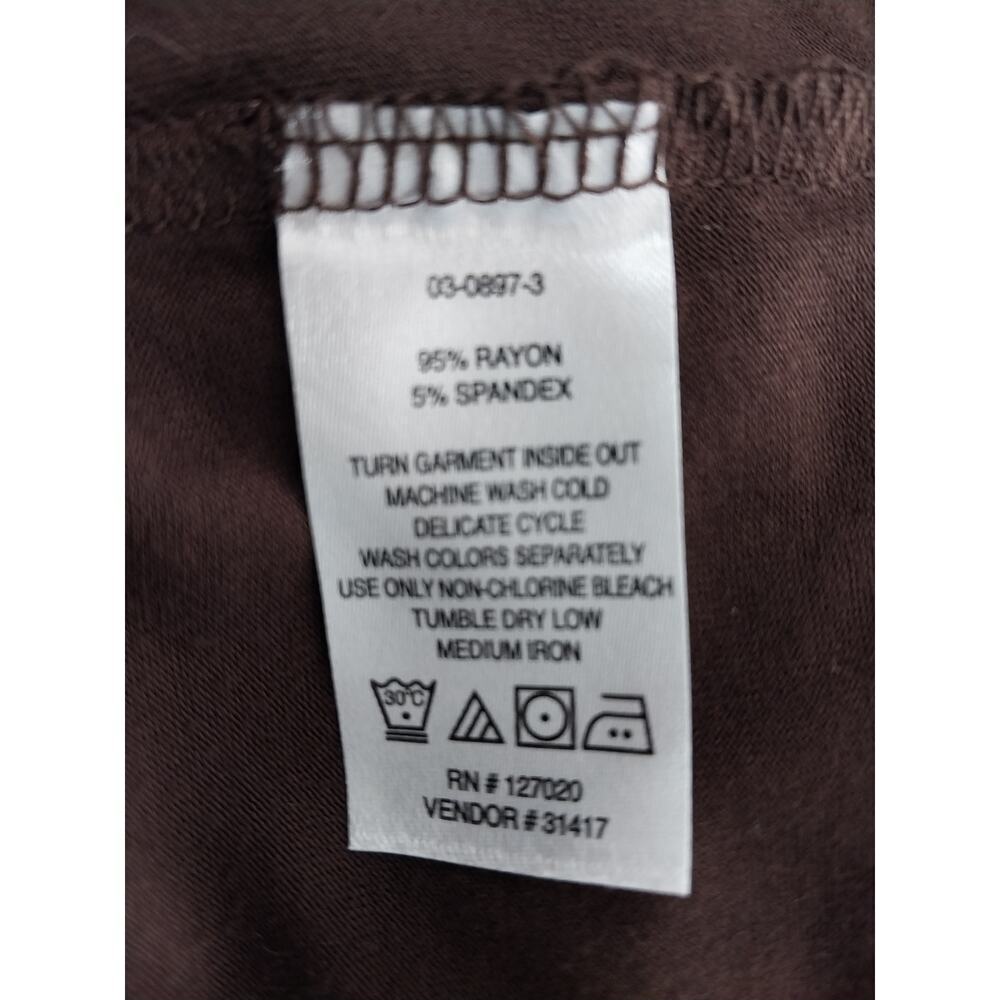 CHADWICKS! ESPRESSO BROWN KNIT JERSEY WRAPPED BELT, HALF SLV MIDI DRESS! SZ 14 - Picture 11 of 13